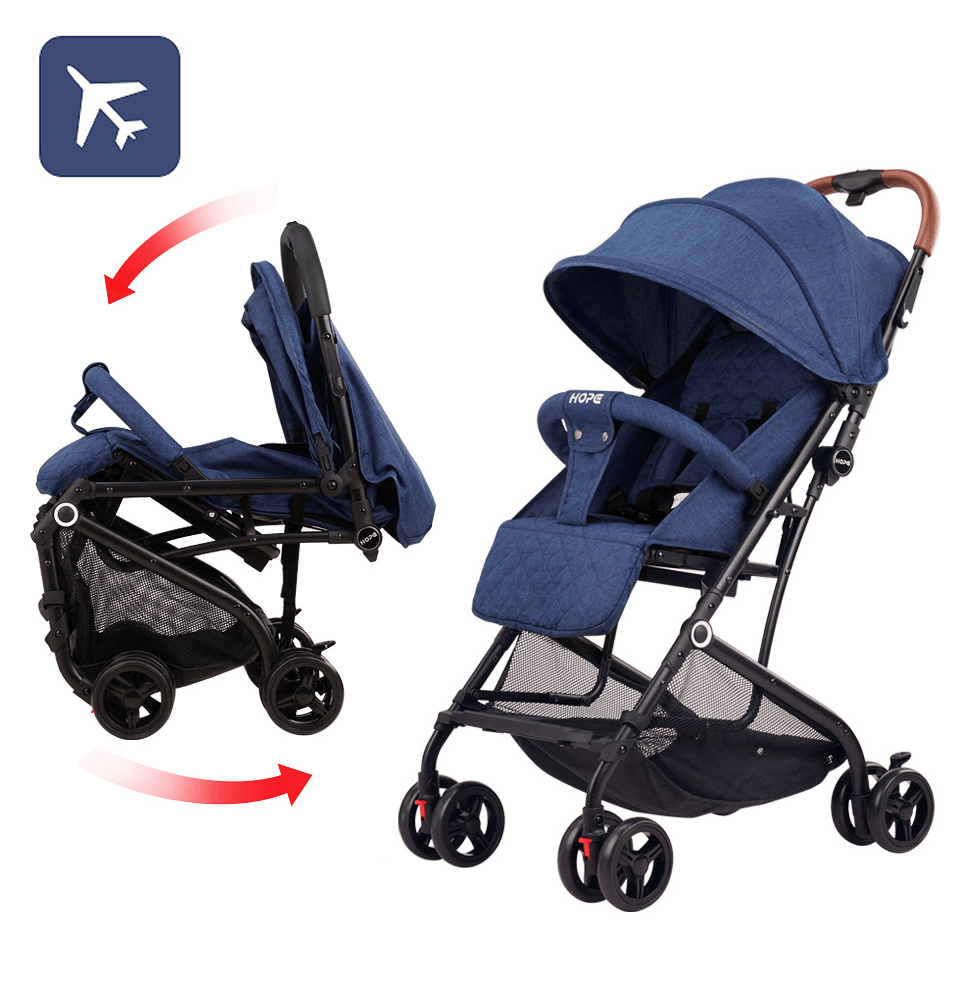 Foldable Portable Baby Stroller with Shock Absorbers Can Dide or Lie Down, Lightweight Kids Pushchairs for 0-3 Years Old Toddles