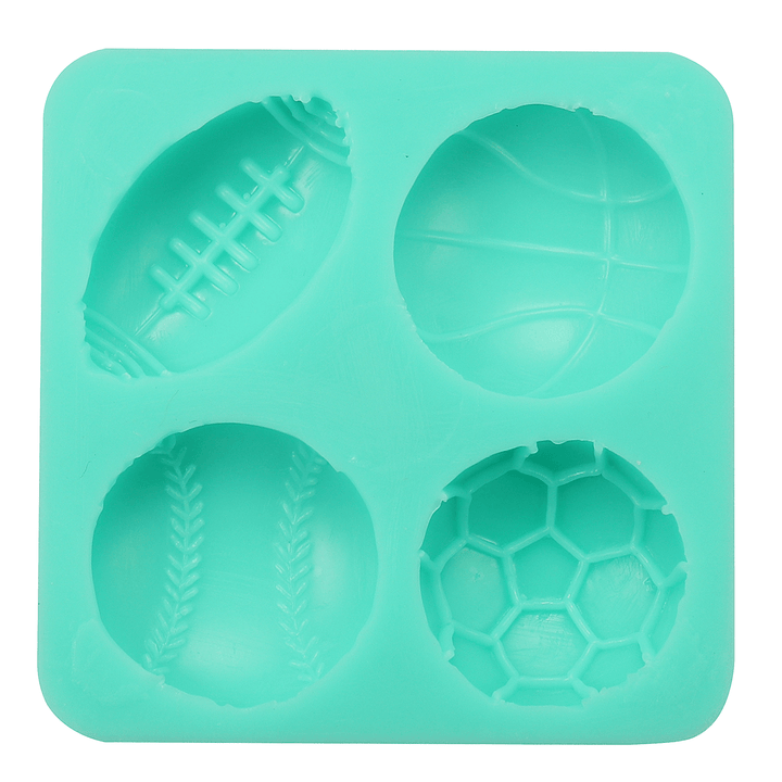 3D Silicone Football Basketball Fondant Mold Cake Sugar Chocolate Baking Tool Baking Mold