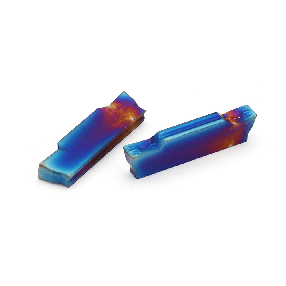 Drillpro 10Pcs HRC45 Blue Nano MGMN300-M 3Mm Carbide Insert for MGEHR/MGIVR Turning Tool Holder