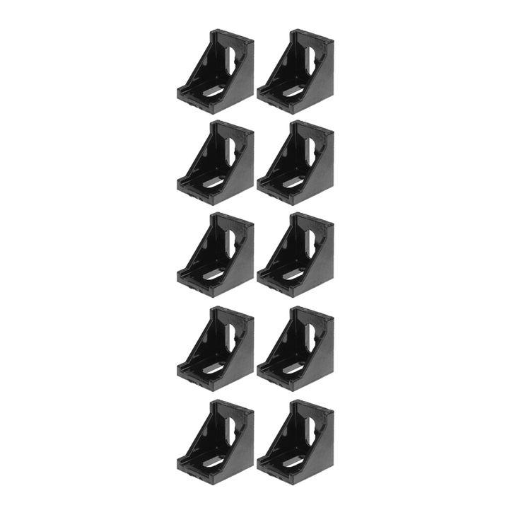 Suleve‚Ñ¢ AJ20 10Pcs 2020 Black Aluminium Angle Corner Joint 2020 Series Aluminum Extrusion 20X20Mm Right Angle Bracket Furniture Fittings