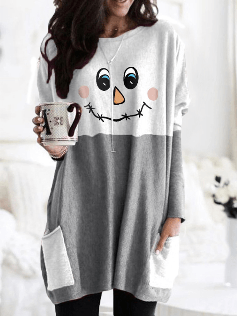 Women Halloween Patchwork Letter Printed Casual Mid-Length Sweatshirts with Pockets