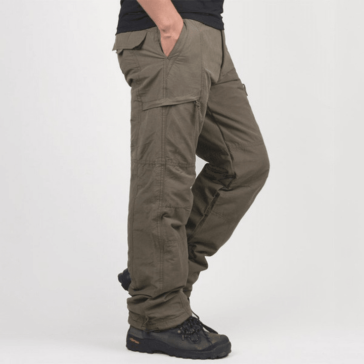 Mens Winter Outdoor Sports Trousers Military Tactical Thick Warm Cargo Pants