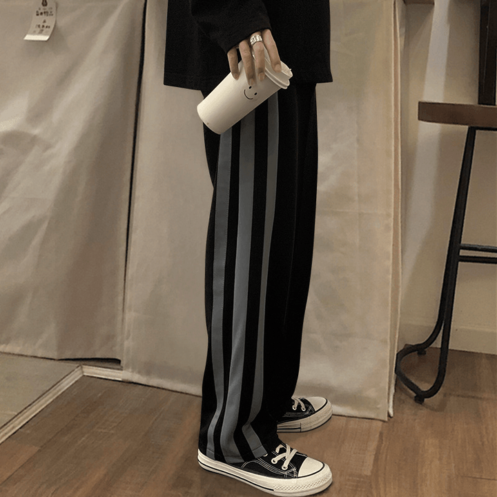 Spring Striped Mopping Pants Men'S Straight Casual Pants Trend Hip-Hop Pants