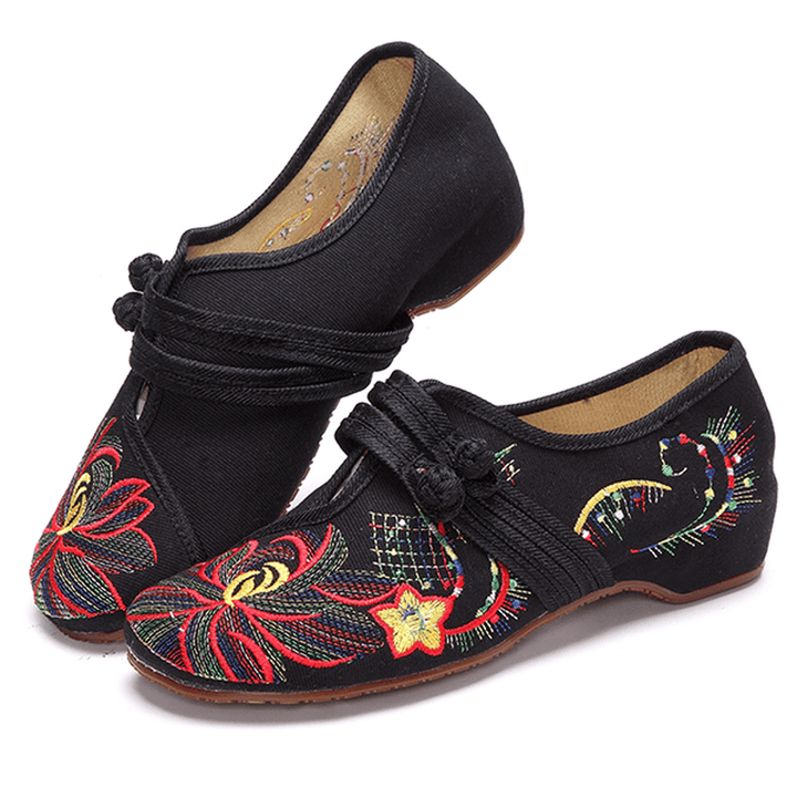 US Size 5-12 Women Casual Embroidery Floral Slip on Outdoor Flat Shoes