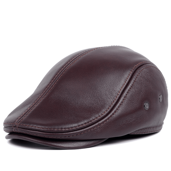 Middle-Aged and Elderly Casual Leather Hats