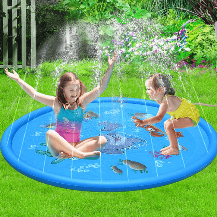 100CM Inflatable Children'S Lawn Splash Sprinkler Mat Play Pad with PVC Material for Outdoor