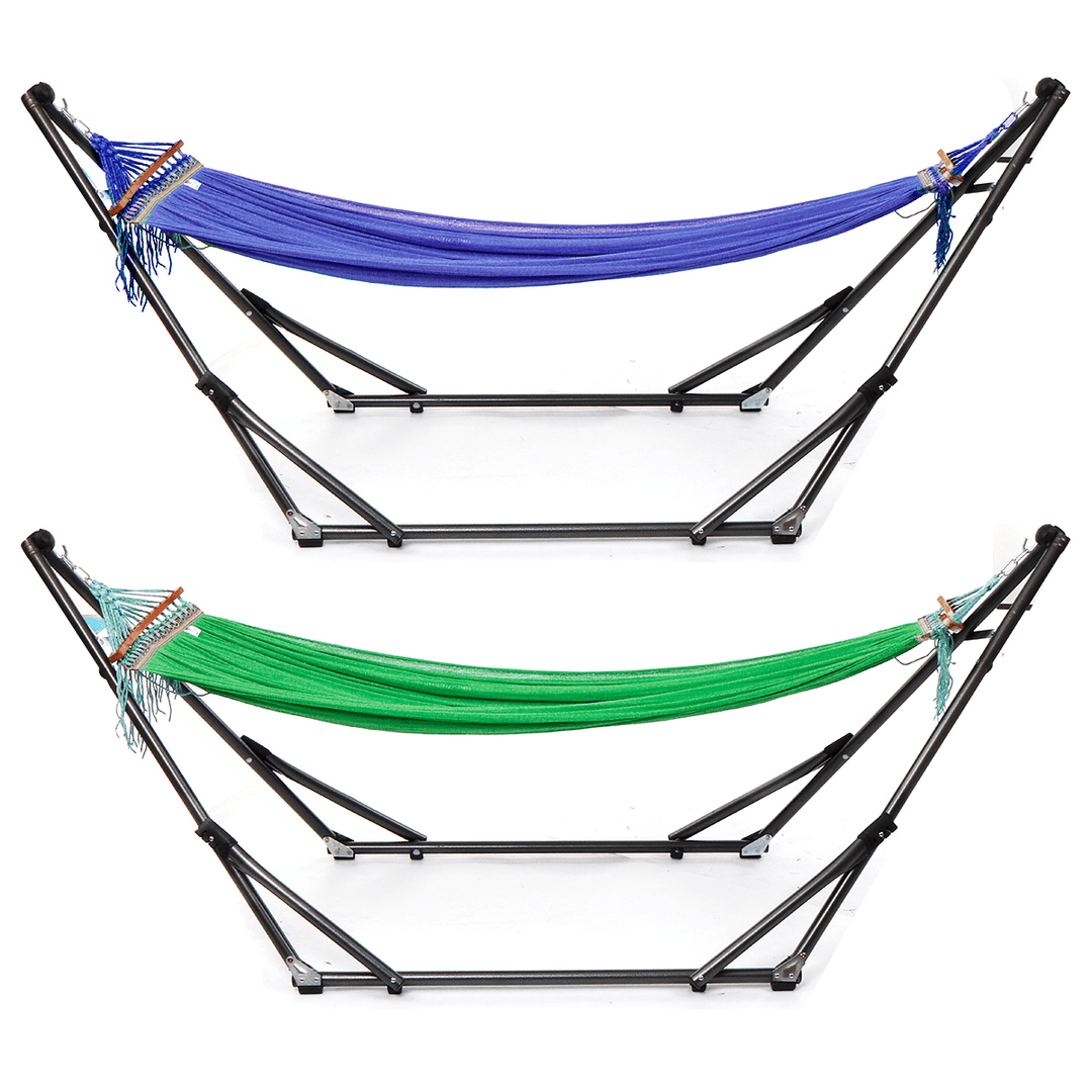 Portable Canvas Hammock Stand Portable Multifunctional Practical Outdoor Garden Swing Hammock Single Hanging Chair Bed Leisure Camping Travel