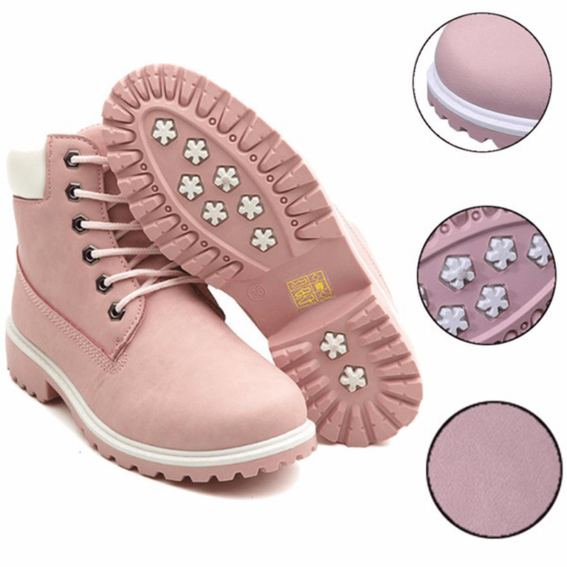 Women Fur Lining Lace up Outdoor Winter Casual Snow Ankle Boots