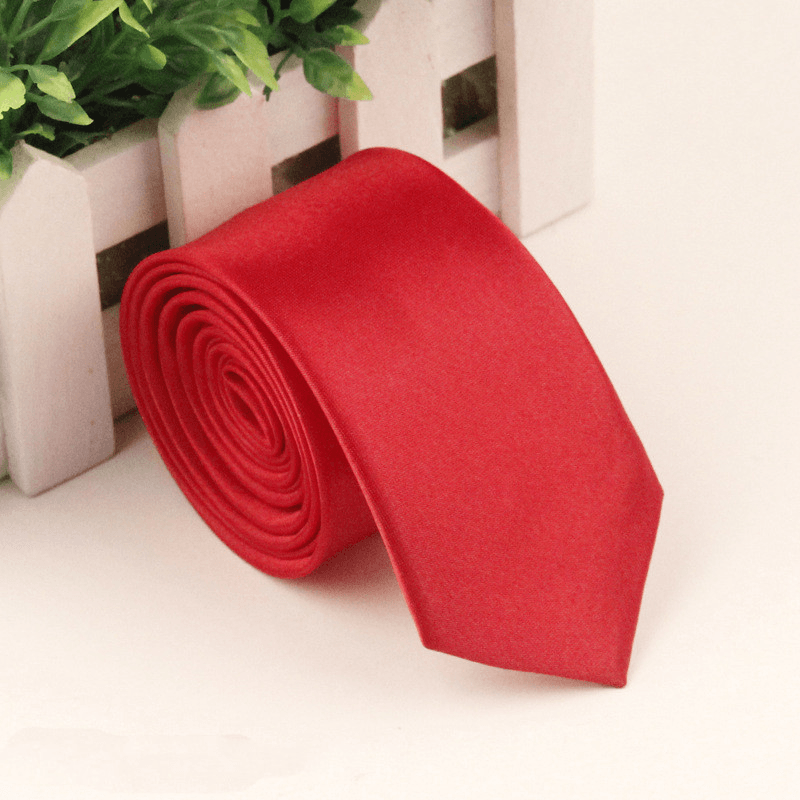 Casual Solid Color Polyester Silk Business Men'S Tie