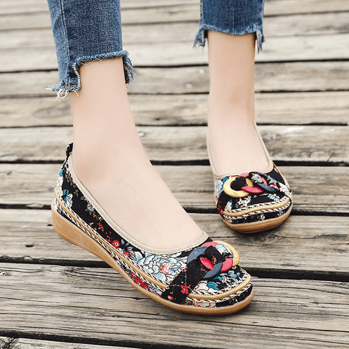 US Size 5-11 Embroidery Loafers for Wome