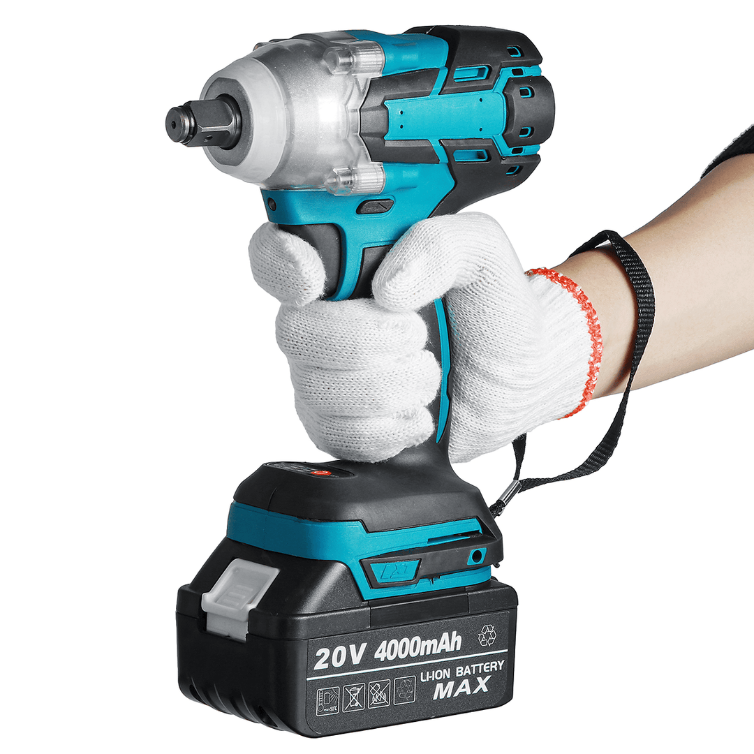 100-240V 20V 520N.M 4000RPM Brushless Electric Impact Wrench Cordless 1/2" Power Tool for Makita Battery