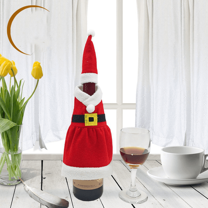 Xmas Santa Claus Red Wine Bottle Cover Wrap Christmas Party Table Dinner Decor Cover Bags Home Party