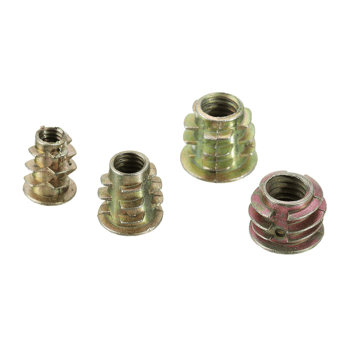 Suleve MXZN3 70Pcs M4/M5/M6 Zinc Alloy Wood Furniture Hex Socket Drive Head Threaded Insert Nut Internal and External Nut 8-15Mm