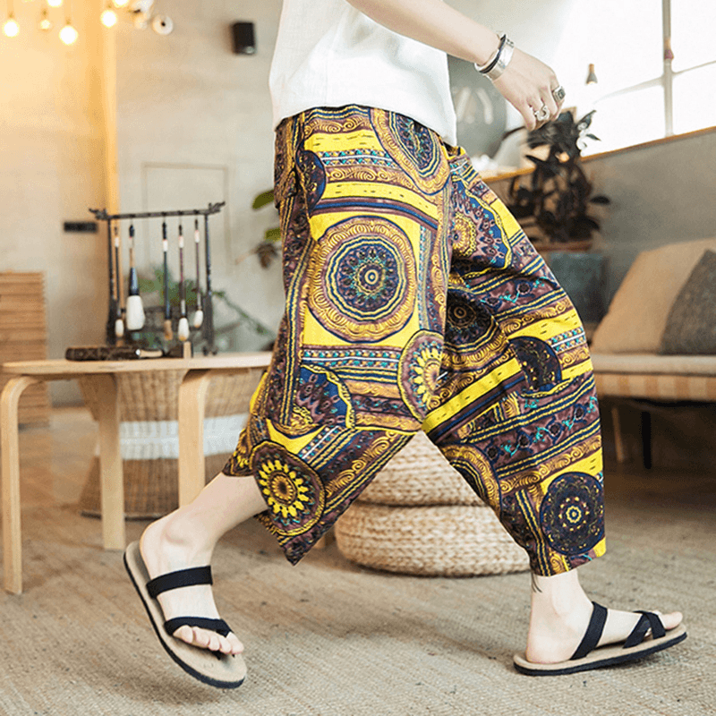 Ethnic Style Printing Baggy Harem Pants