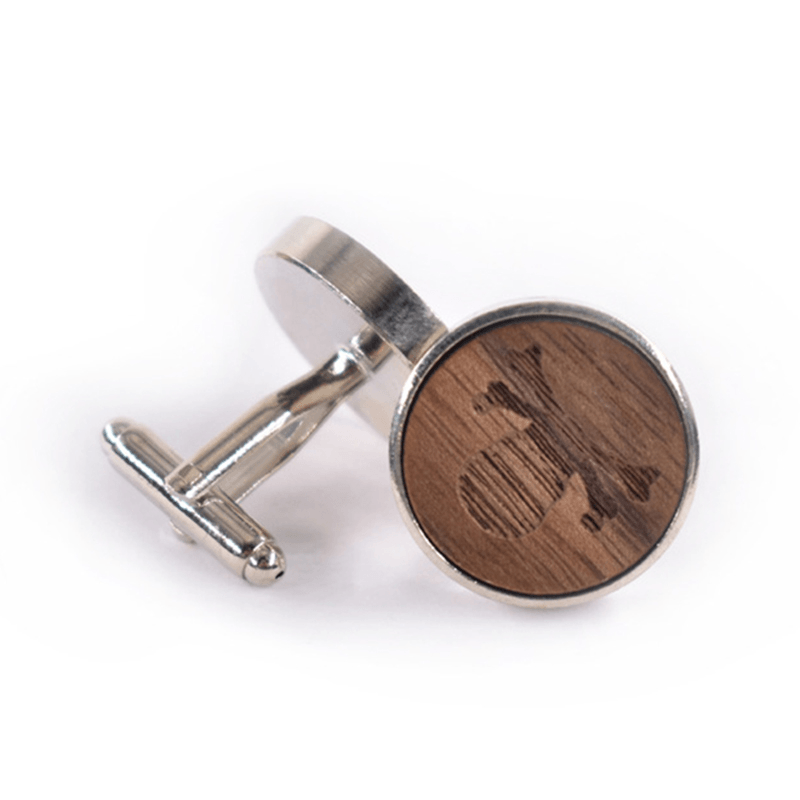 Mens round Business Pattern Printing French Shirt Cufflinks