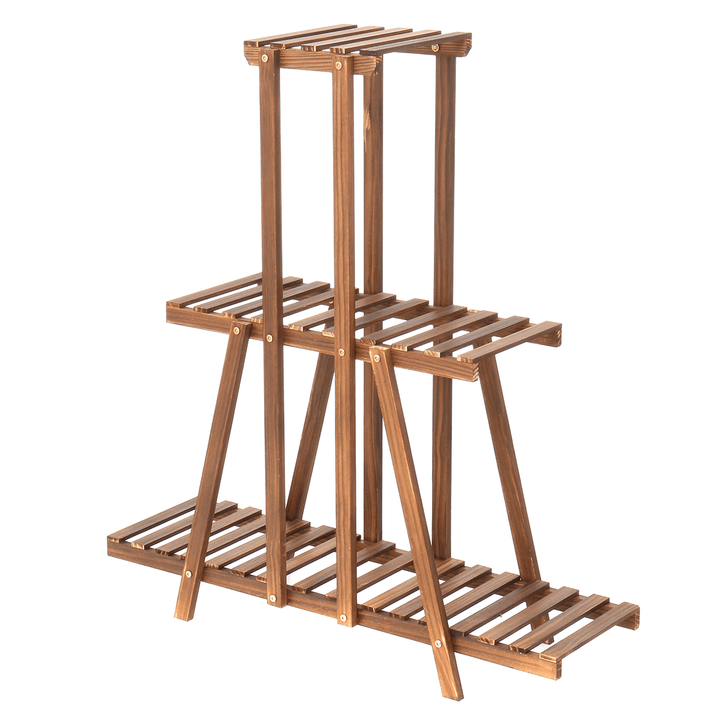 3 Tier Wood Flower Rack Plant Stand Wooden Shelves Bonsai Display Shelf Set