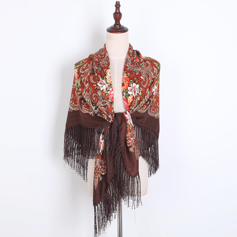 Russian Style Muslim Autumn and Winter Warm Shawl