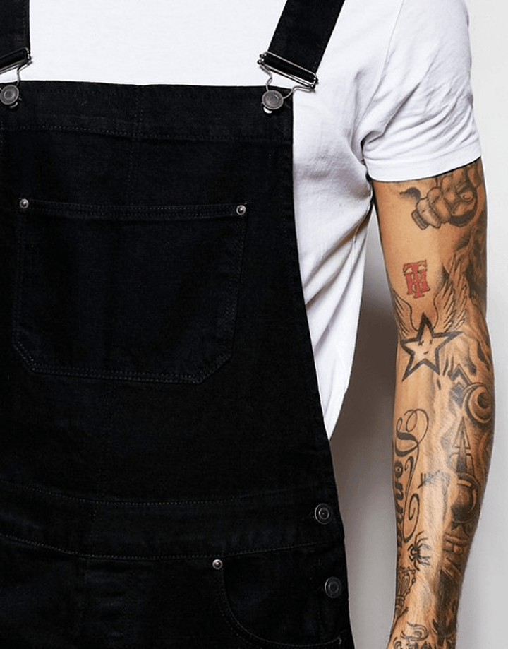 Fashionable Men'S Suspender Denim Rompers