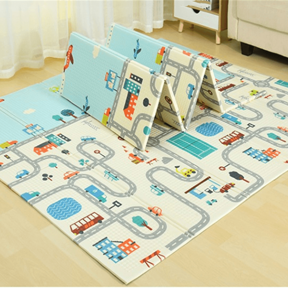 2 X 1.8M Infant Foldable Cartoon Baby Play Mat Babe Carpet Children Crawling