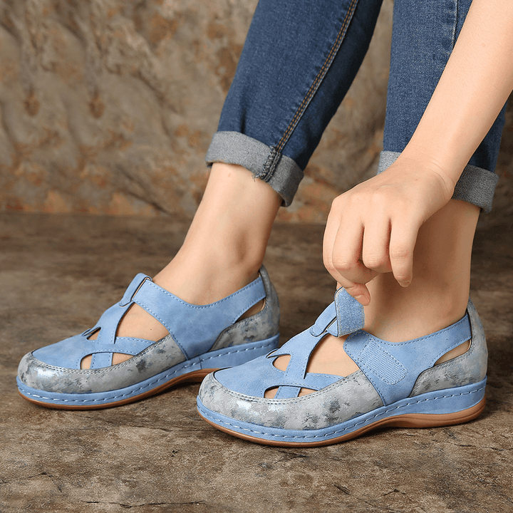 Women Casual Cross Strap Hollow Out Comfortable Flats