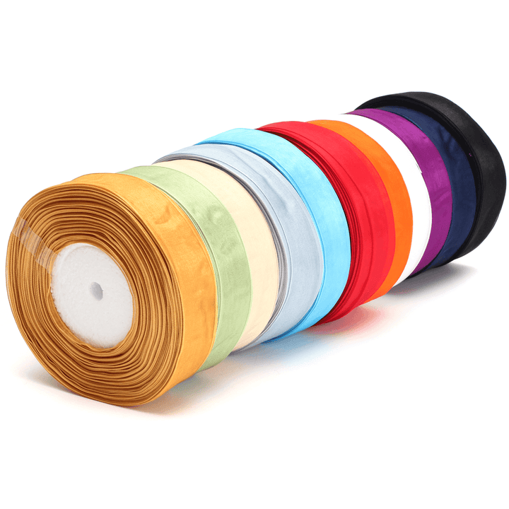 50 Yard 25Mm Transparent Organza Ribbon Wedding Party DIY Decoration