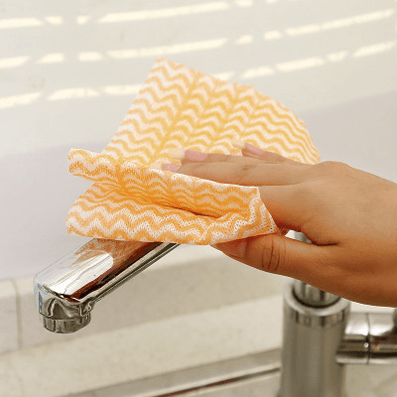 25 Pcs/Roll Non-Woven Kitchen Cleaning Cloths Disposable Multi-Functional Rags Wiping Scouring Pad Furniture Kitchenware Wash Towel Dishcloth