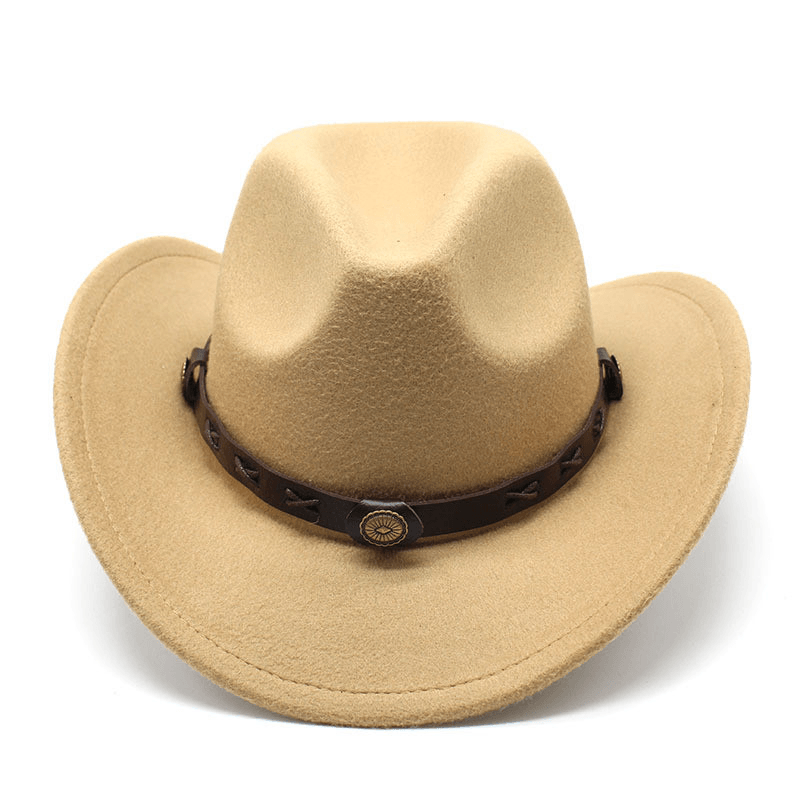 European and American Style Western Cowboy Hat Cross-Border Autumn and Winter Woolen Jazz Hat