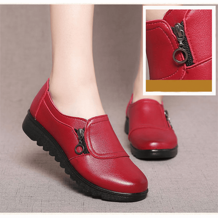 Women Casual Leather Slip on Outdoor Flat Loafers