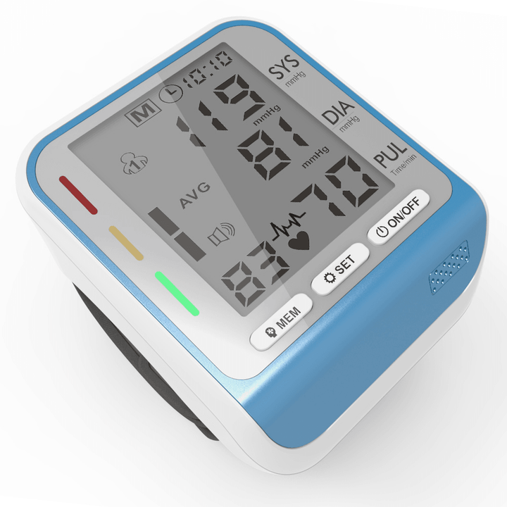 Wrist Blood Pressure Monitor Portable Household Sphygmomanometer Electronic Heart Rate Pulse Tonometer Meter