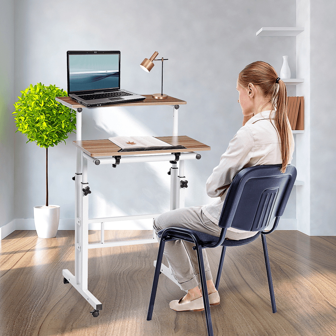 Computer Laptop Desk Standing Movable Laptop Table Simple Modern Desktop Multifunctional Workstation Study Table for Home Office