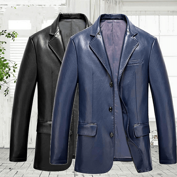 Washed Coat Leather Casual Jacket