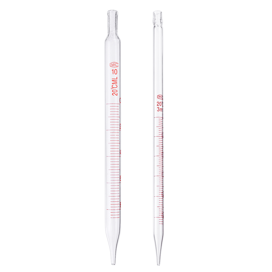 1/2/3/5/10Ml Glass Short Pipette with Scale and Bubble Lab Glassware Kit - MRSLM