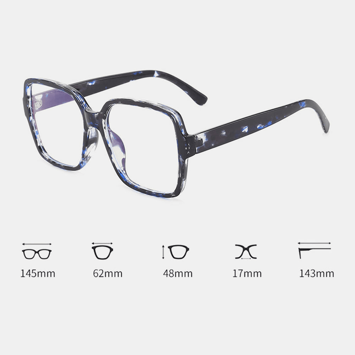 Unisex Square Big Frame Full Frame Anti-Blue Light Brief Glasses