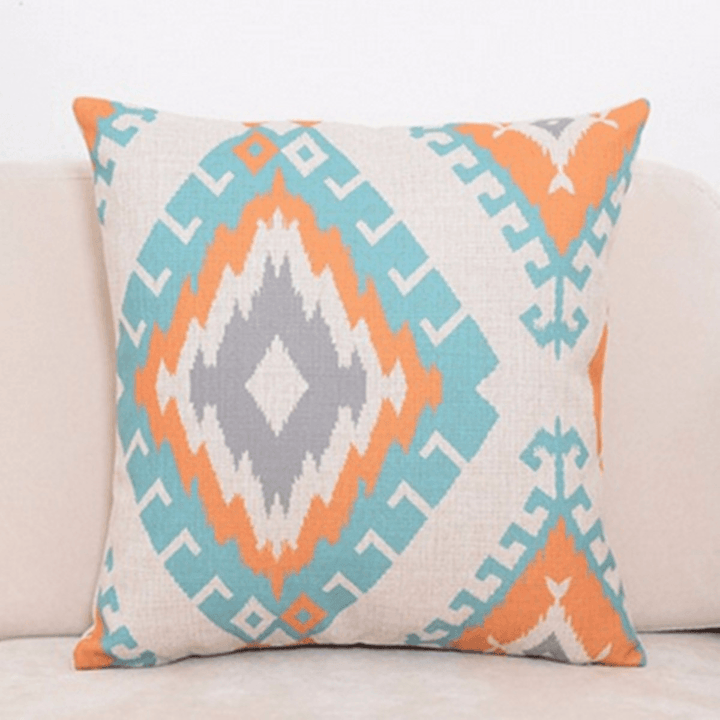 45X45Cm Square Linen Pillow Cases Nordico Geometric Pattern Chair Cushion Home Office Decor