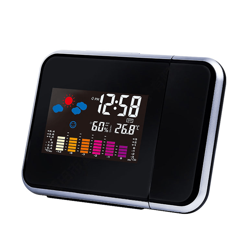 DC-003 Digital Wireless Hygrometer Therometer LED Projection Weather Station Alarm Clock