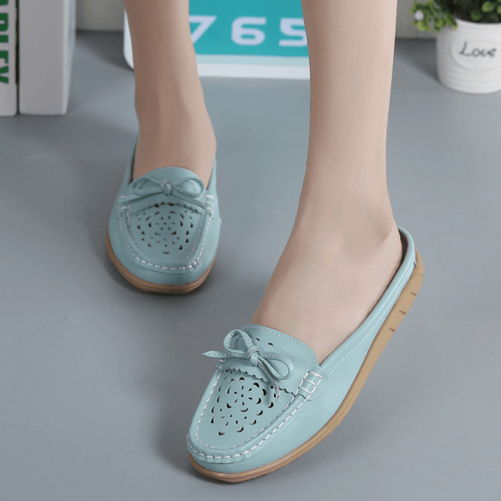 US Size 5-12 Women Casual Soft Hollow Flats Slippers