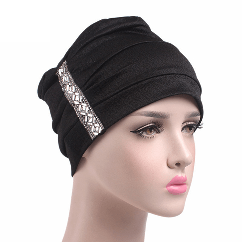 Womens Chemo Cap Soft Muslem Ethnic Beanie Sleep Turban Hat Headwear for Cancer Patients