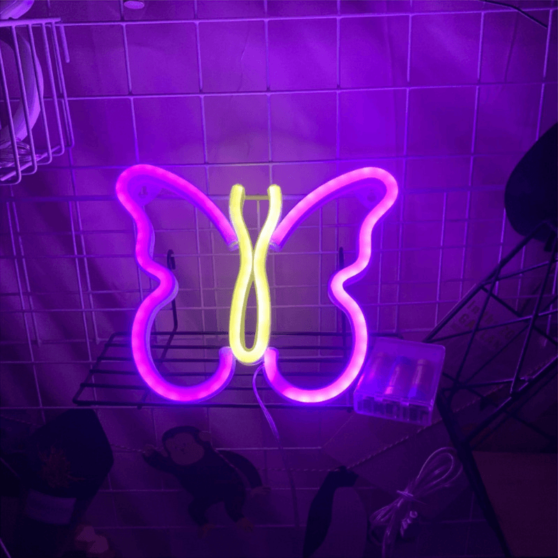 LED Neon Butterfly Interior Decoration Night Light Atmosphere Light