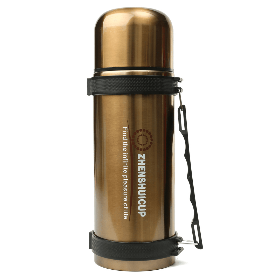 1.2L Large Outdoor Stainless Steel Travel Mug Thermos Vacuum Flask Bottle with Cup Bottles - MRSLM