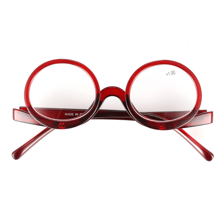 Unisex Flip-Up round Frame Reading Glasses Makeup Glasses