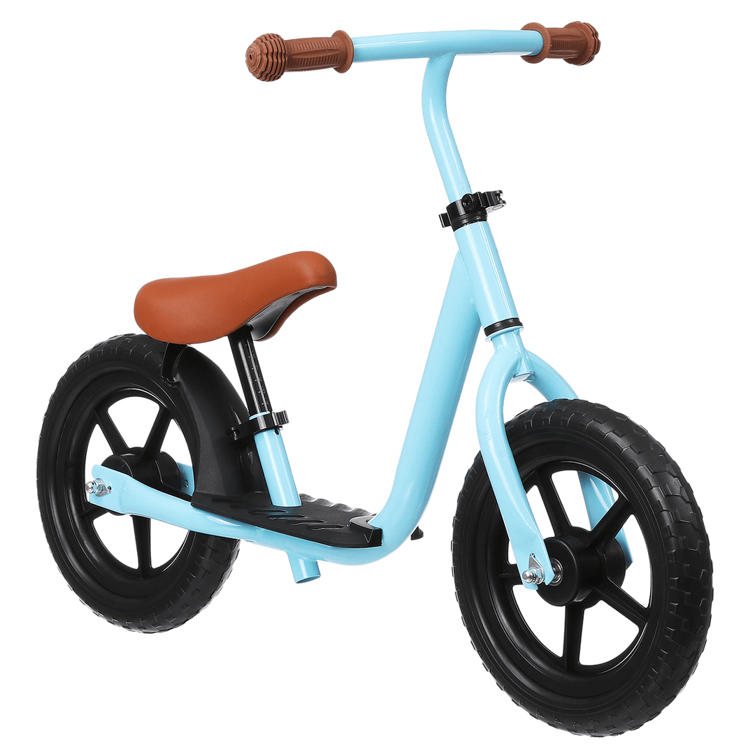 12'' Aluminum Balance Bike Adjustable Seat Handlebar Walking Learning Scooter with Footrest Children Gift