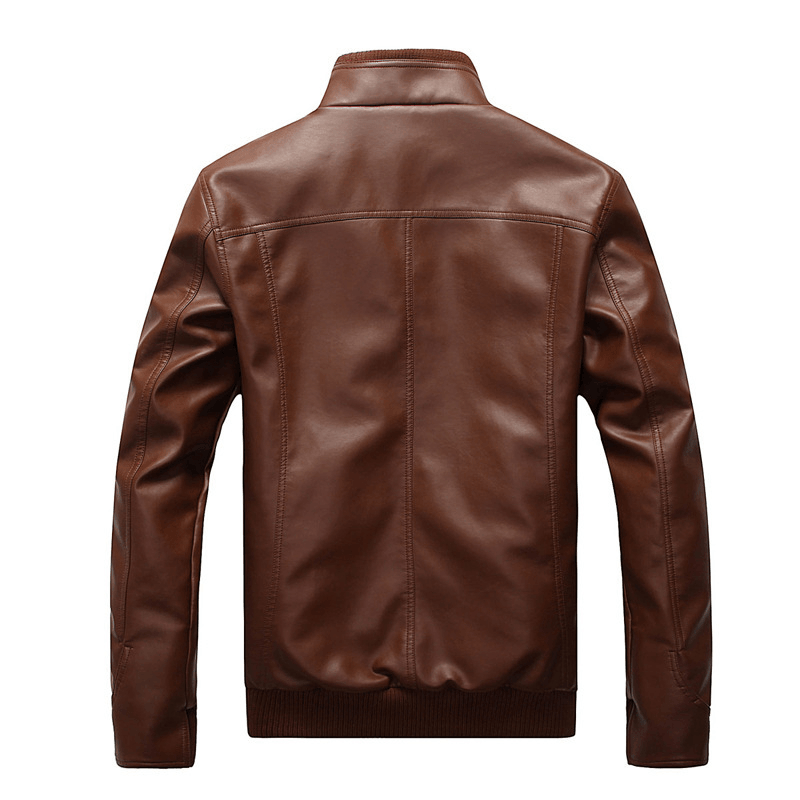 Fashion Brand Casual PU Leather Jacket Youth All-Match Leather Jacket Men