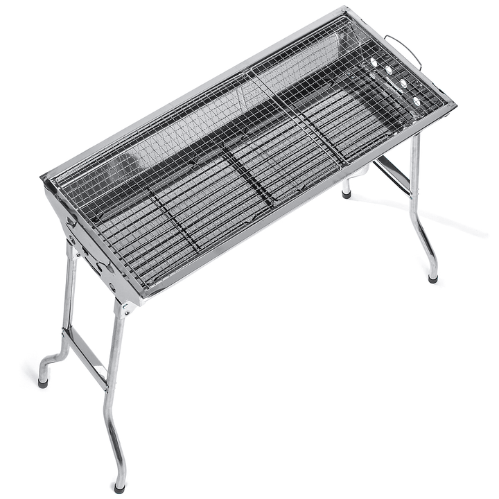 3-5 People Folding BBQ Grills Stainless Steel Charcoal Barbecue Stove Camping Picnic Patio