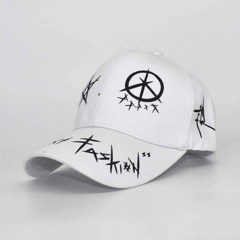 Black and White Color Matching Graffiti Baseball Cap