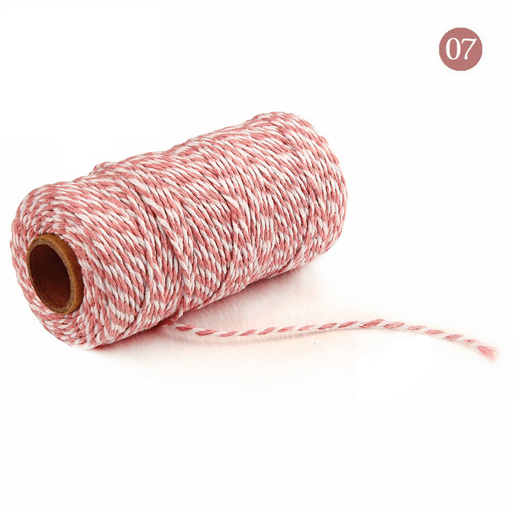 2Mm 100M Two-Tone Cotton Rope DIY Handcraft Materials Cotton Twisted Rope Gift Decor Rope Brush