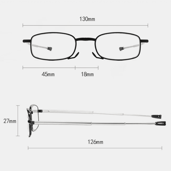 Unisex Anti-Blue Light Foldable Portable Telescopic Stretch Frame Parent Gift Reading Glasses Presbyopic Glasses