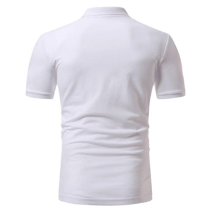 Men'S Classic Black White Printing Short-Sleeved Golf Shirt