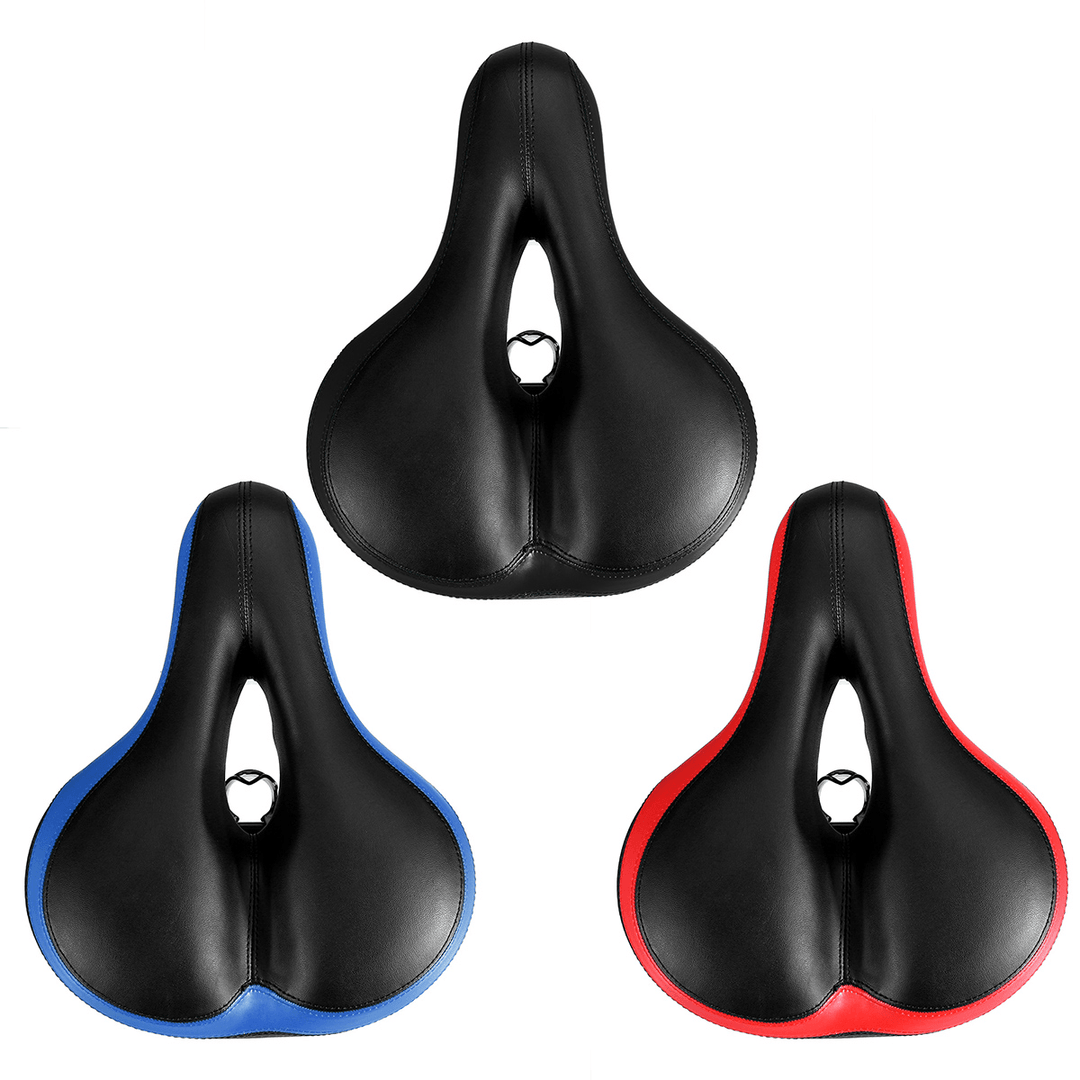 BIKIGHT Wide Bum Cycling Sprung Bike Saddle Bicycle Seat Gel Cushion Comfort Soft Saddles with Reflective Stripe