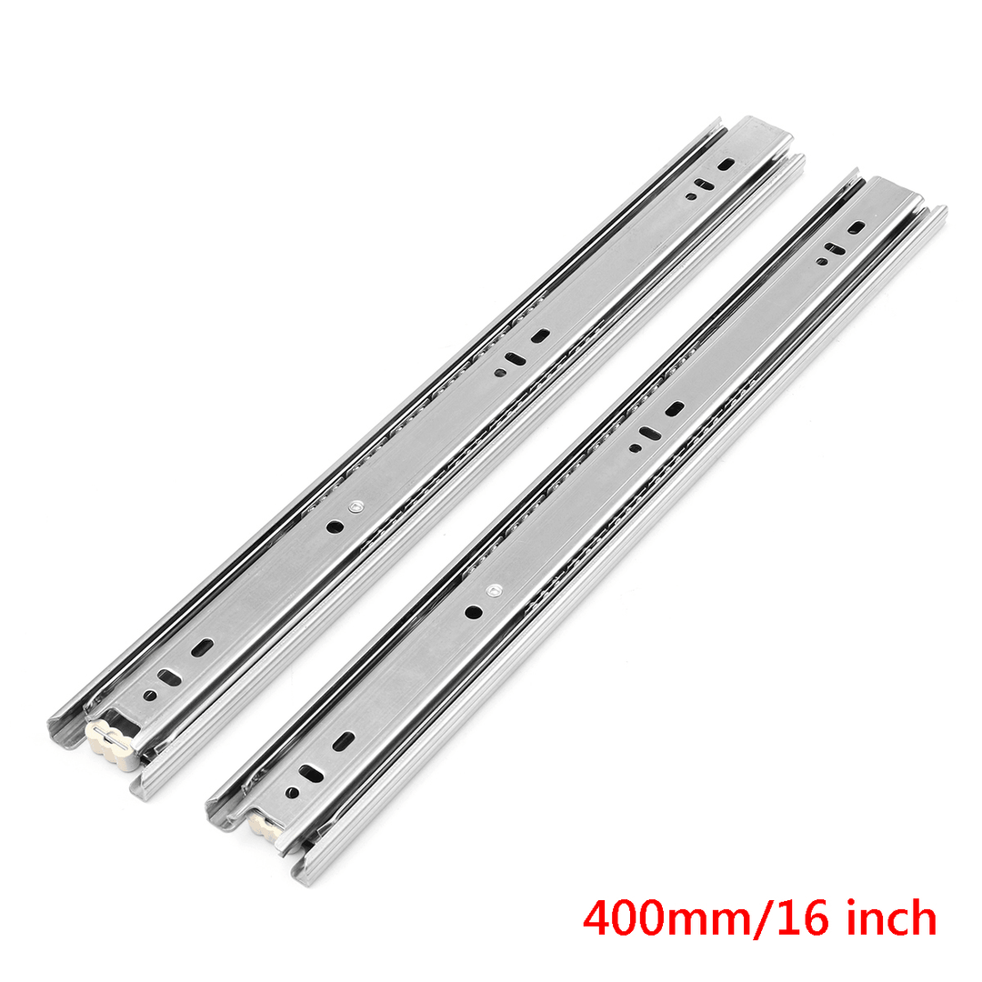 2Pcs 10-20Inch 45Mm Full Extension Close Ball Bearing Drawer Runners Slides Cabinet Guide Rail Slide - MRSLM