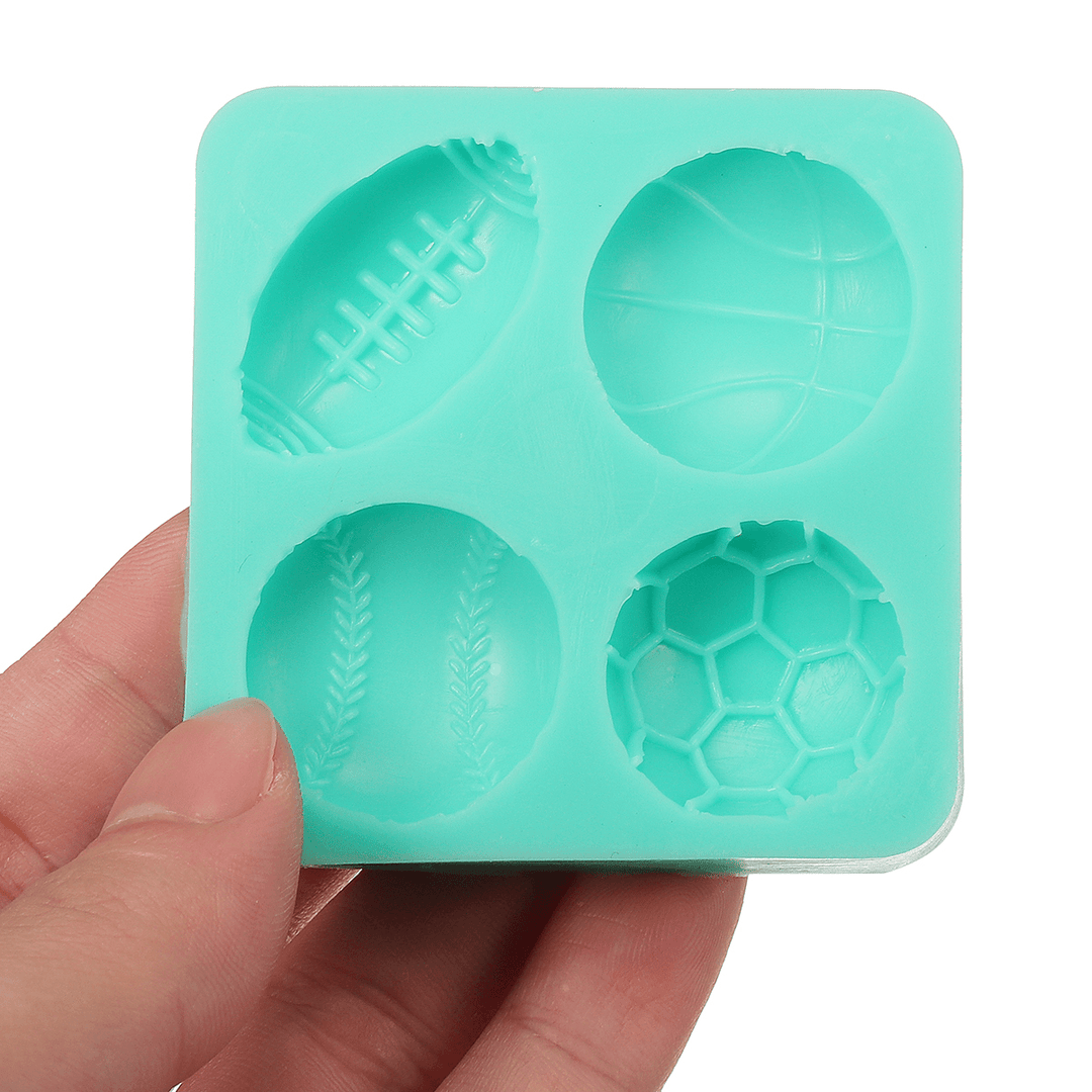 3D Silicone Football Basketball Fondant Mold Cake Sugar Chocolate Baking Tool Baking Mold